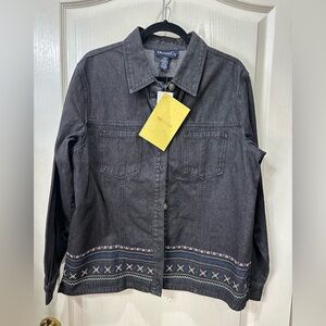 Denim and Company Denim Embroidered Jacket